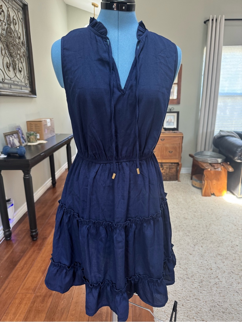 Cupshe Navy Ruffle Tiered Mini Dress
